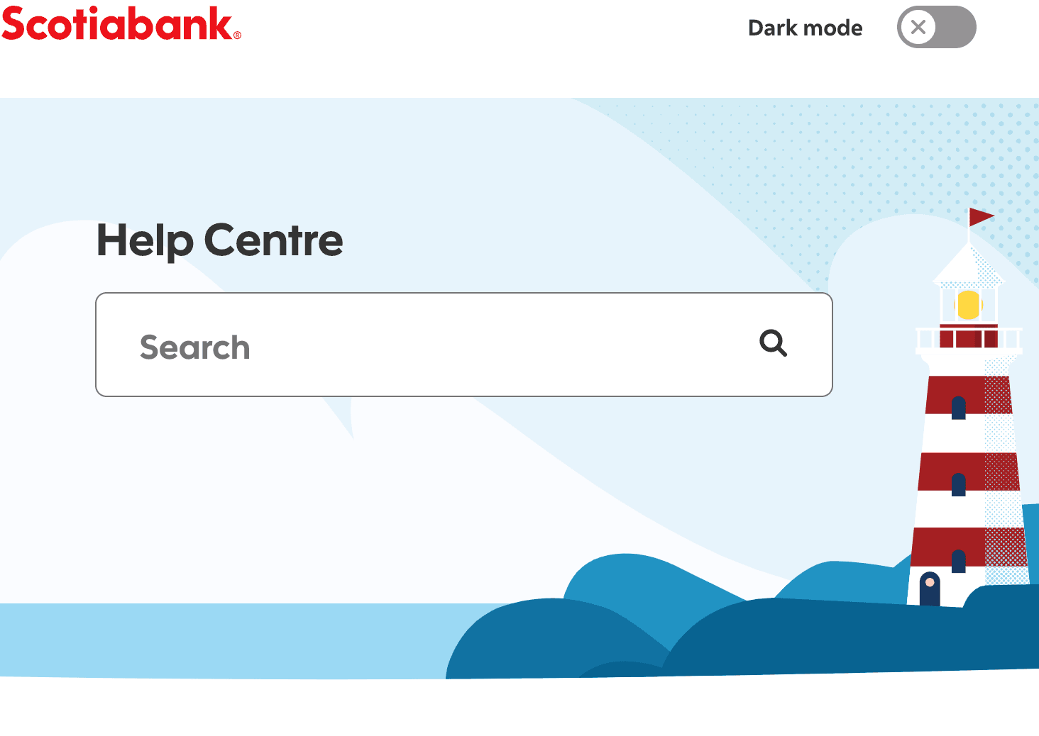 The Scotiabank Help Centre home page